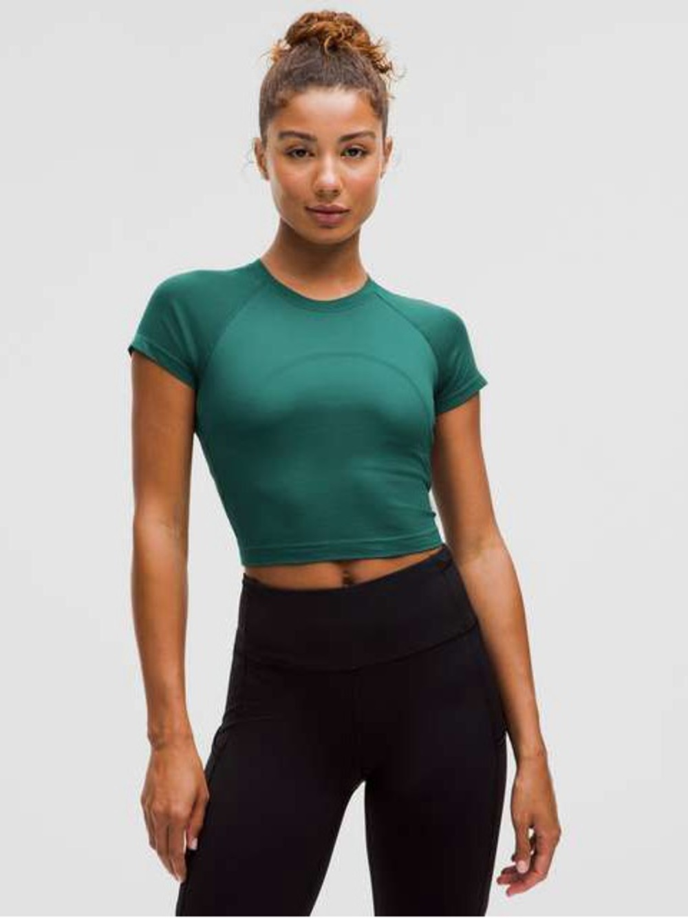 lululemon athletica  Green Short Sleeve Crop Top
